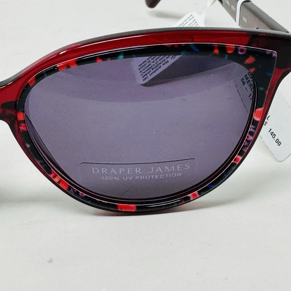 Draper James Red Merlot Floral 56.17.140 Women's Sunglasses Frames UV & Case NEW
